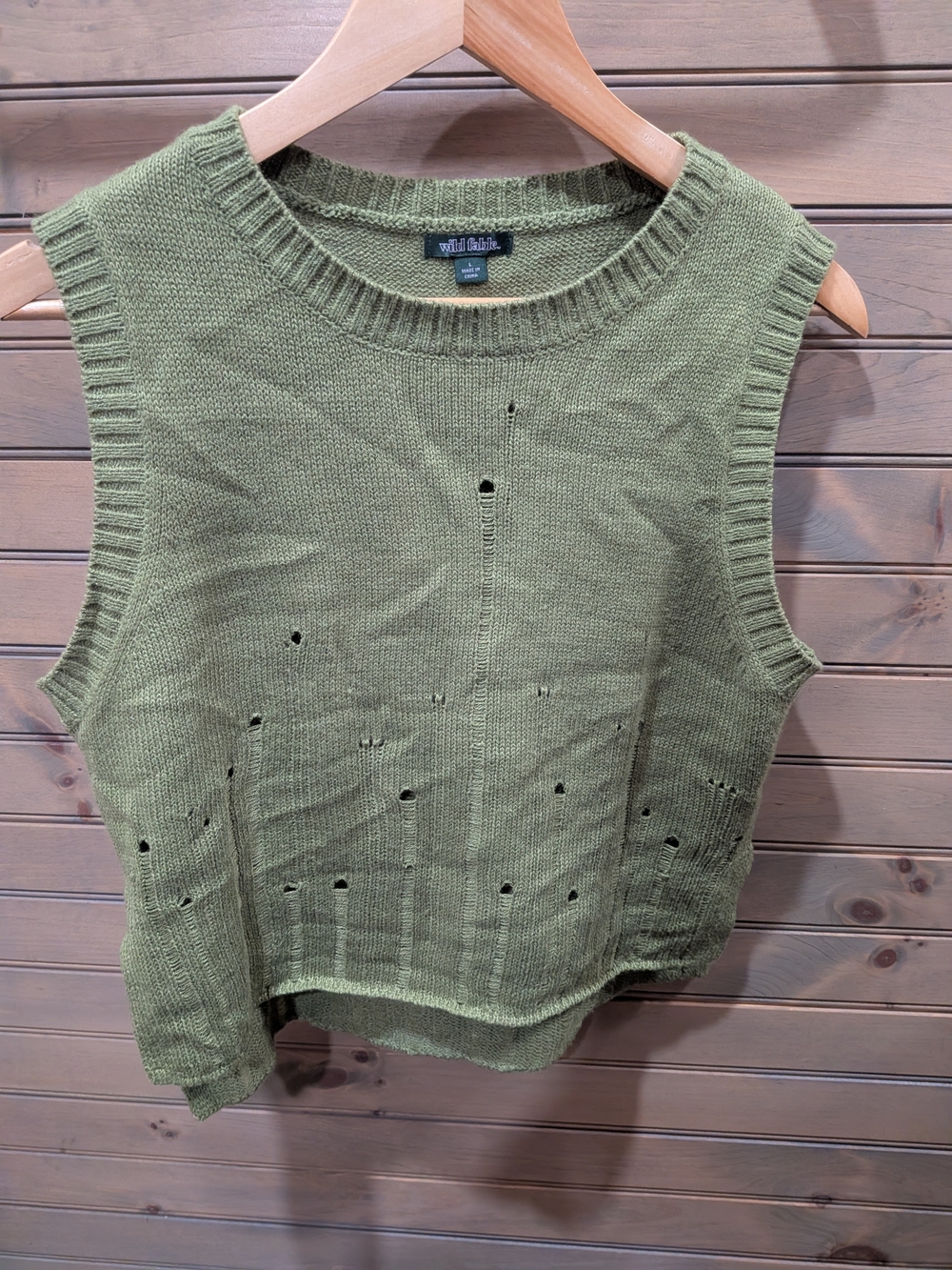 Wild Fable Olive Green Sleeveless Knit Top